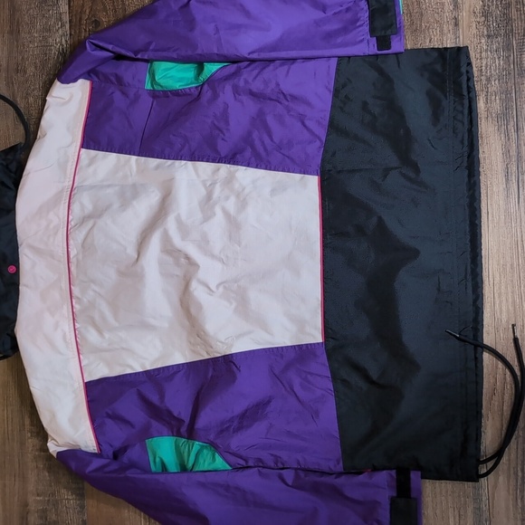 Reebok CL F Trail Jacket Size Small Colorblock Oversized Fit Anorak Regal Purple - Picture 12 of 16